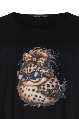 No.1 by OX - T-shirt Leo Bird - Sort