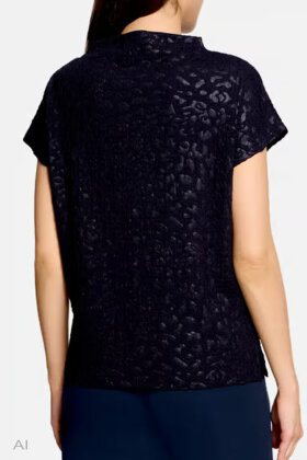 Betty Barclay - T-shirt Ensfarvet Leo - Navy