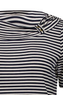 Betty Barclay - Stribet T-shirt Vandfaldskrave - Navy Betty Barclay - Stribet T-shirt Vandfaldskrave - Navy