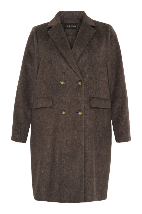 No.1 by OX - Wool Coat - Klassisk - Brun Melange No.1 by OX - Wool Coat - Klassisk - Brun Melange