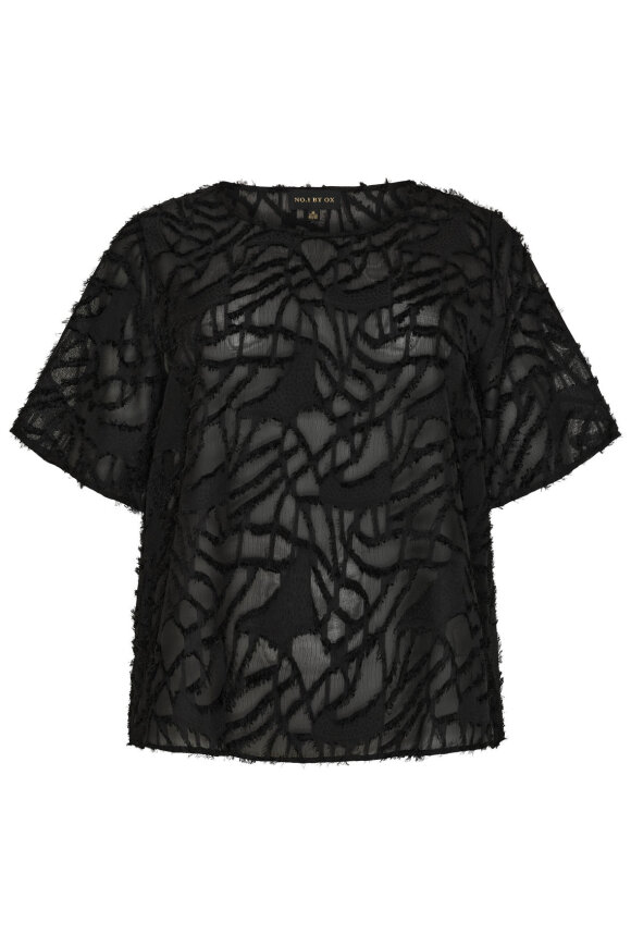 No.1 by OX - Frynse Bluse - Sort