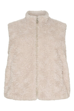 No.1 by OX - Short Fake Fur Vest - Cream White