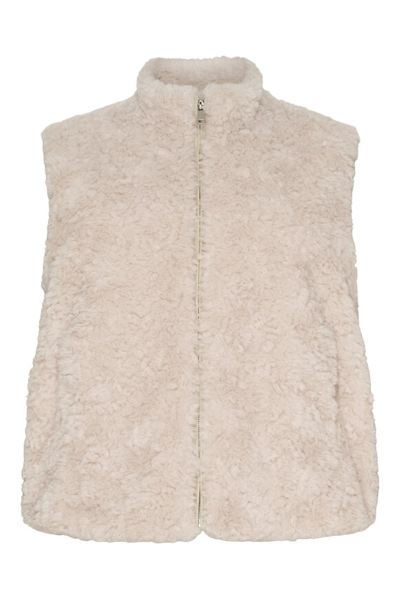 No.1 by OX - Short Fake Fur Vest - Cream White No.1 by OX - Short Fake Fur Vest - Cream White