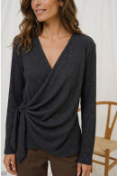 Marta du chateau - MdcTalina Slå-om Bluse - Brun Marta du chateau - MdcTalina Slå-om Bluse - Brun
