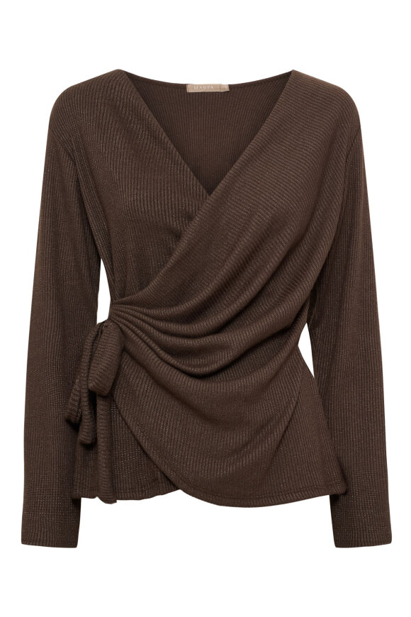 Marta du chateau - MdcTalina Slå-om Bluse - Brun Marta du chateau - MdcTalina Slå-om Bluse - Brun