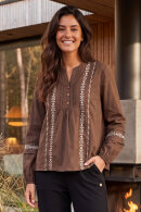 Prepair - Siw Bluse Broderet - Brun
