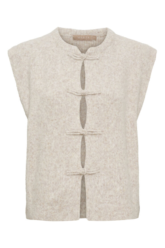 Marta du chateau - MdcCelestia Strik Vest - Beige Melange Marta du chateau - MdcCelestia Strik Vest - Beige Melange