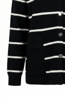 No.1 by OX - Stribet Cardigan m Hætte - Sort & Hvid No.1 by OX - Stribet Cardigan m Hætte - Sort & Hvid