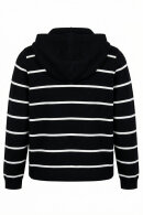 No.1 by OX - Stribet Cardigan m Hætte - Sort & Hvid No.1 by OX - Stribet Cardigan m Hætte - Sort & Hvid