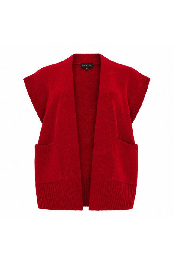 No.1 by OX - Short Waistcoat - Strikvest - Rød No.1 by OX - Short Waistcoat - Strikvest - Rød