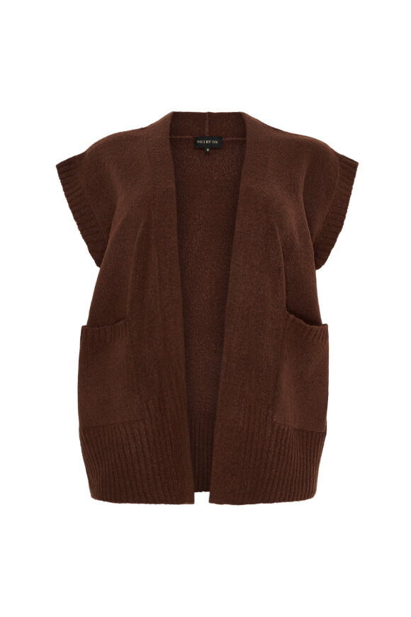 No.1 by OX - Short Waistcoat - Strikvest - Brun No.1 by OX - Short Waistcoat - Strikvest - Brun