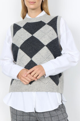 SoyaConcept - SC-Janti 1 Waistcoat Strikvest - Grå SoyaConcept - SC-Janti 1 Waistcoat Strikvest - Grå