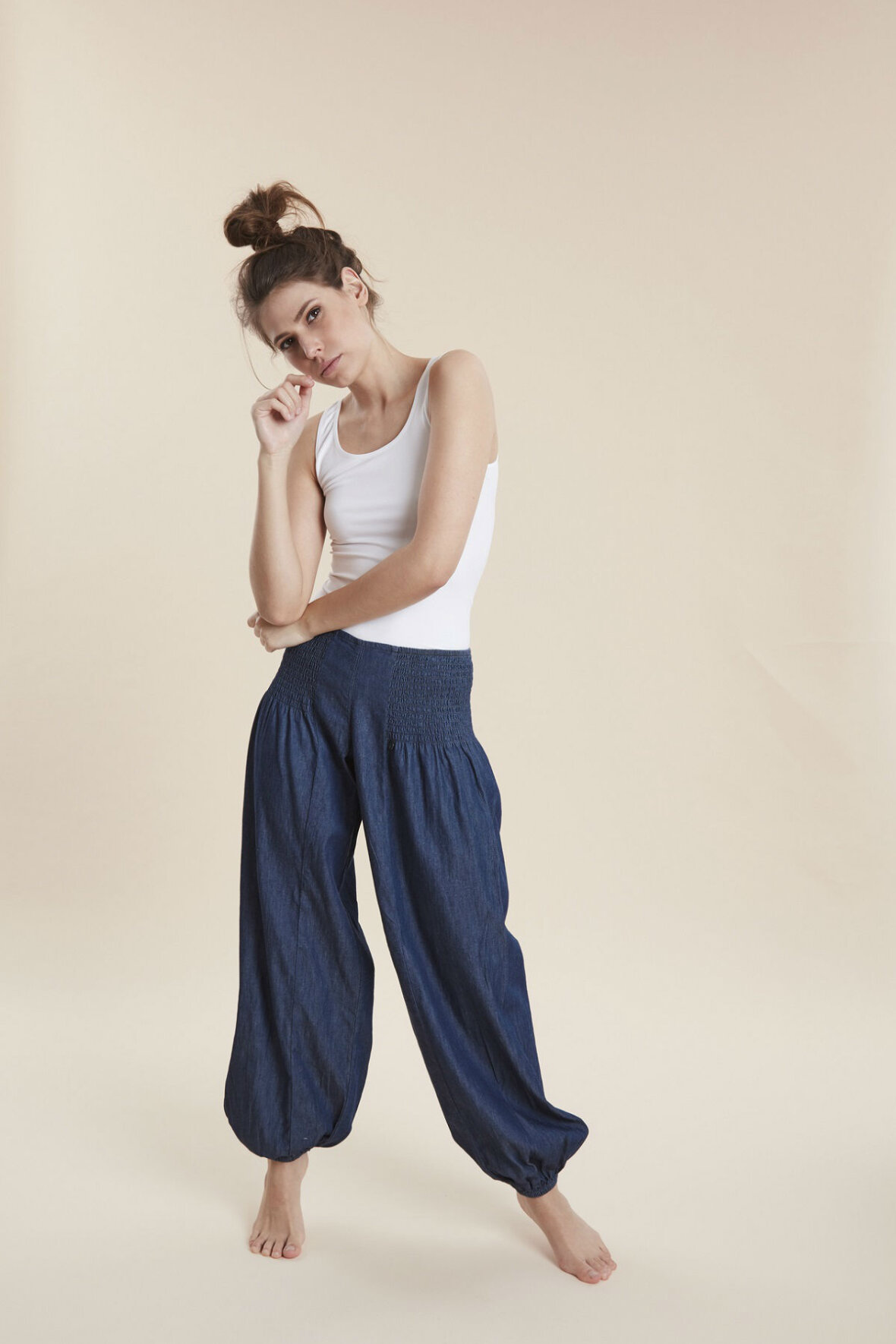 Pulz Jill Wide Denim Pant - sort baggy buks - til KVINDER - Hos Lohse